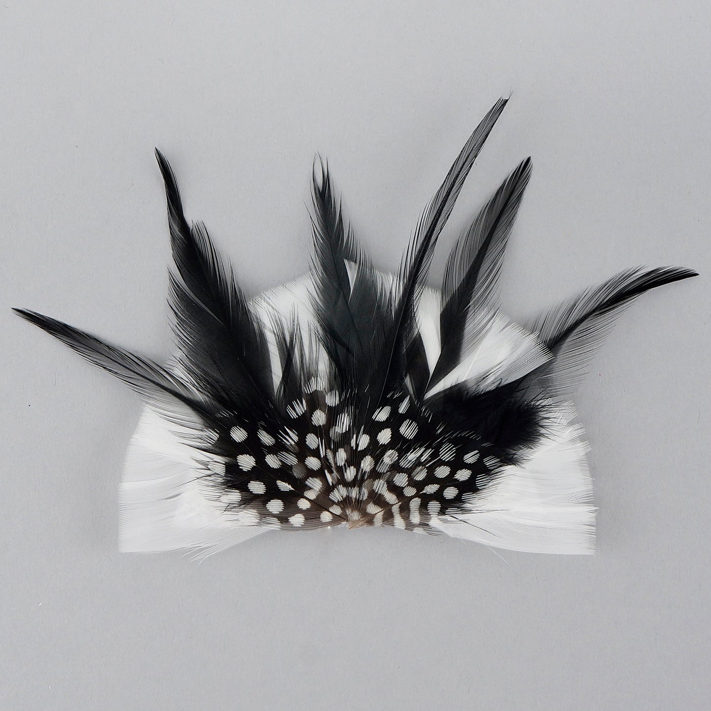 Natural Black and White Polka Dot Hat Trim Crown