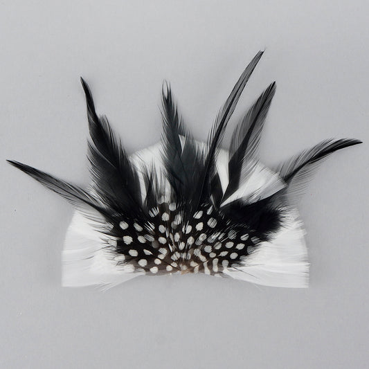 Natural Black and White Polka Dot Hat Trim Crown