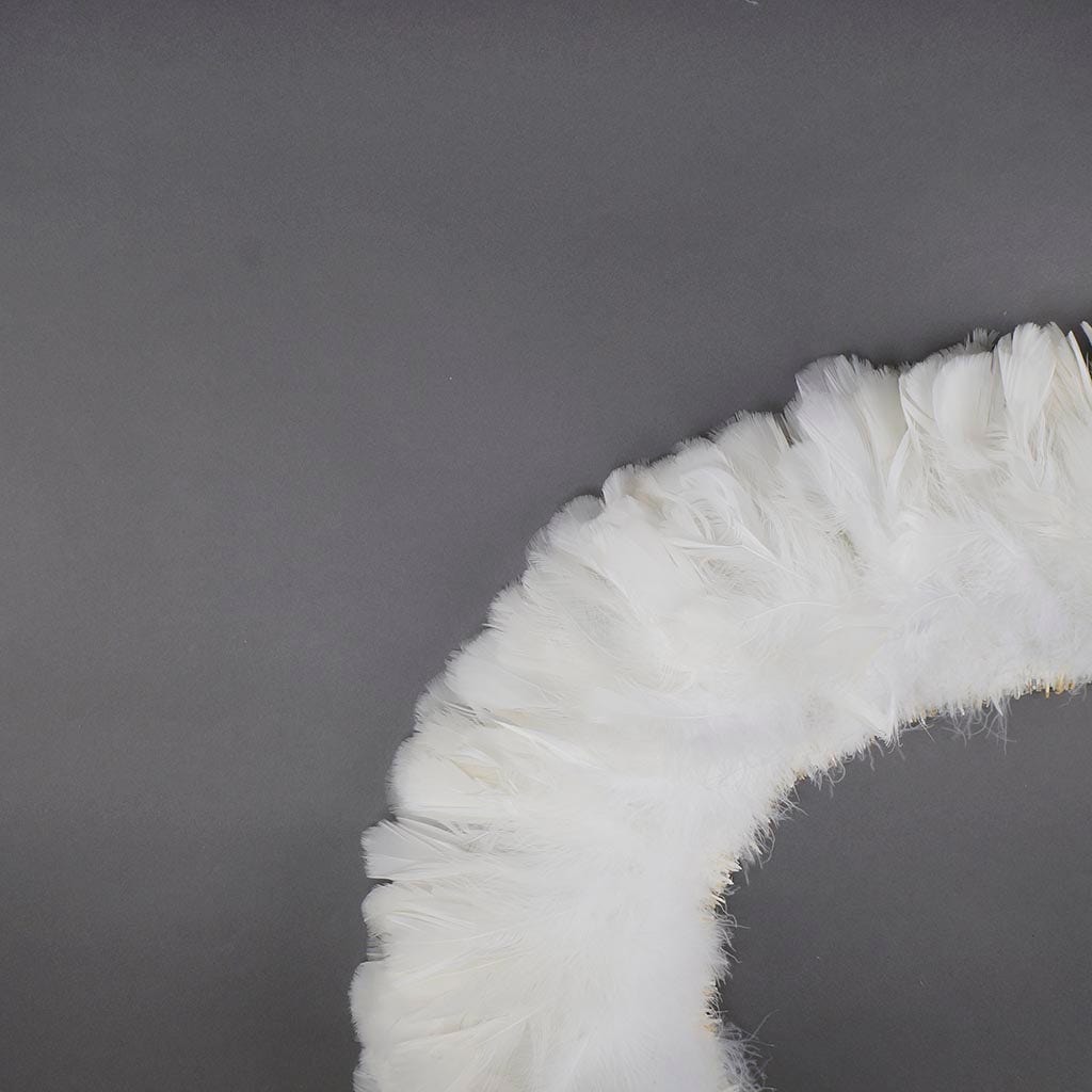 Parried Turkey Ruff Feathers-  1/2YD -  White