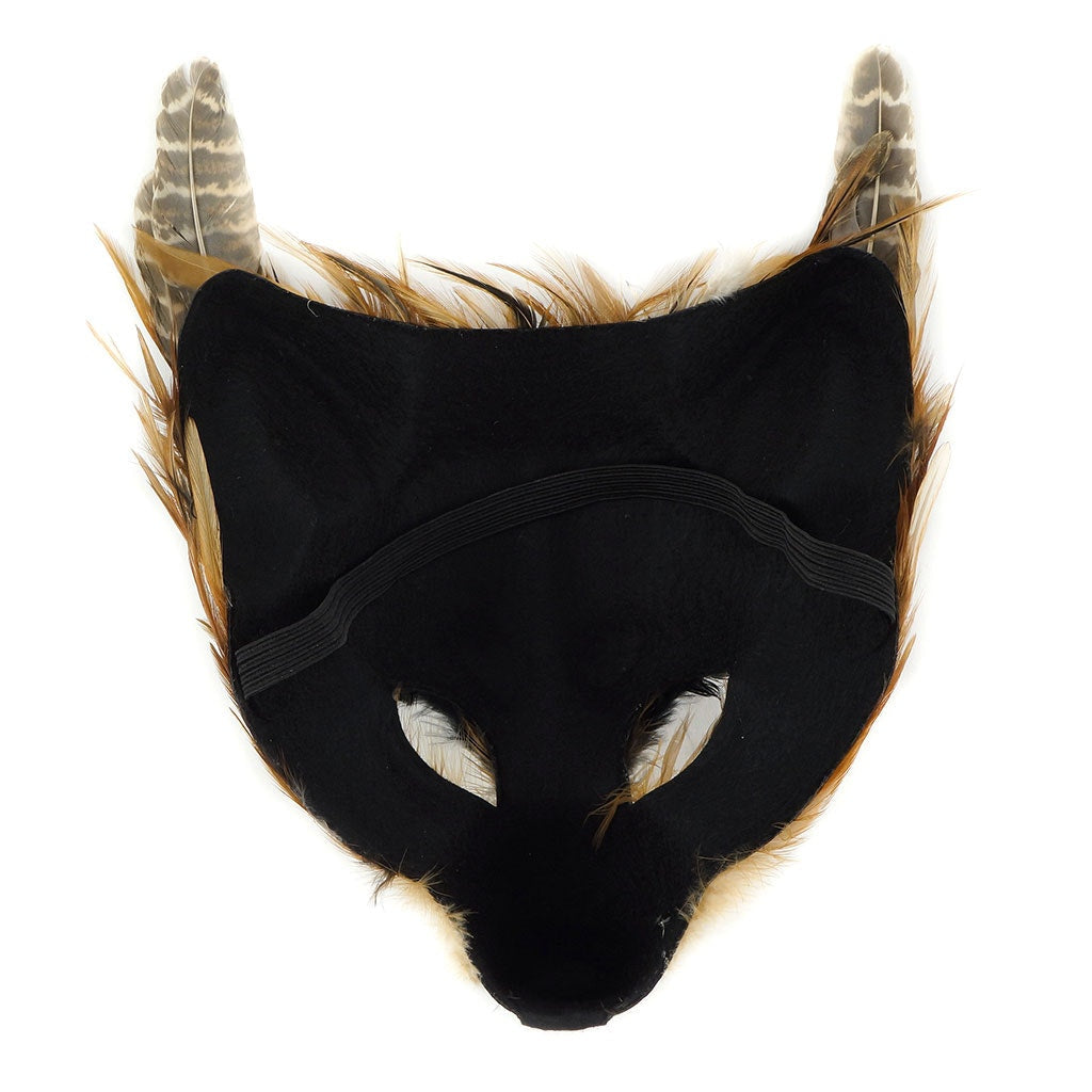 Wolf Mask Natural Red - Feathers