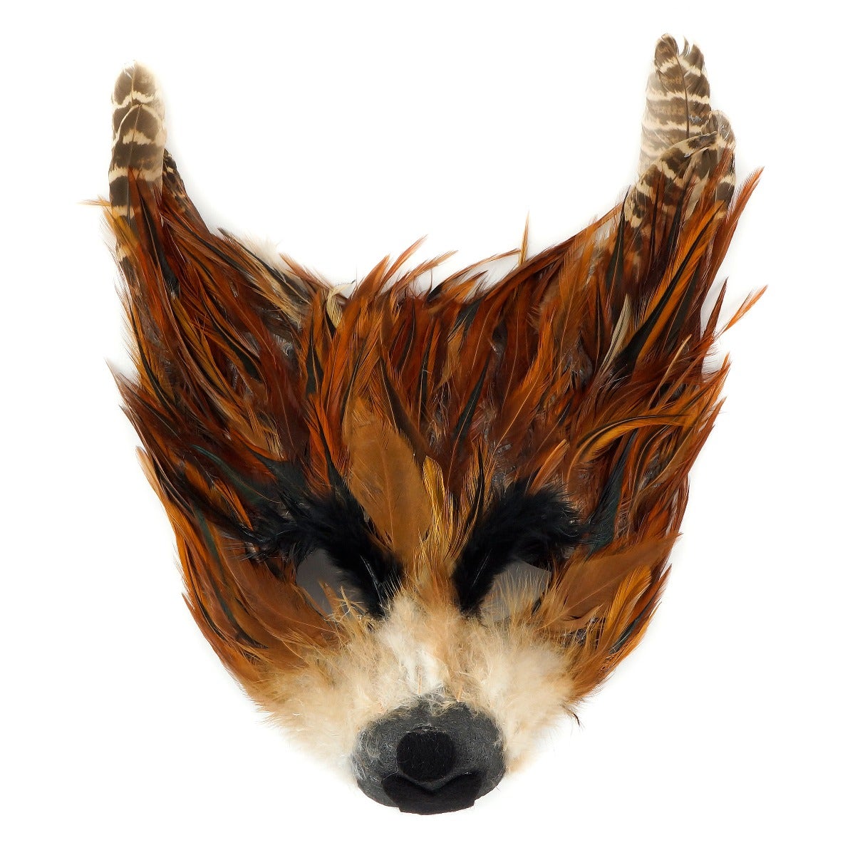 Wolf Mask Natural Red - Feathers