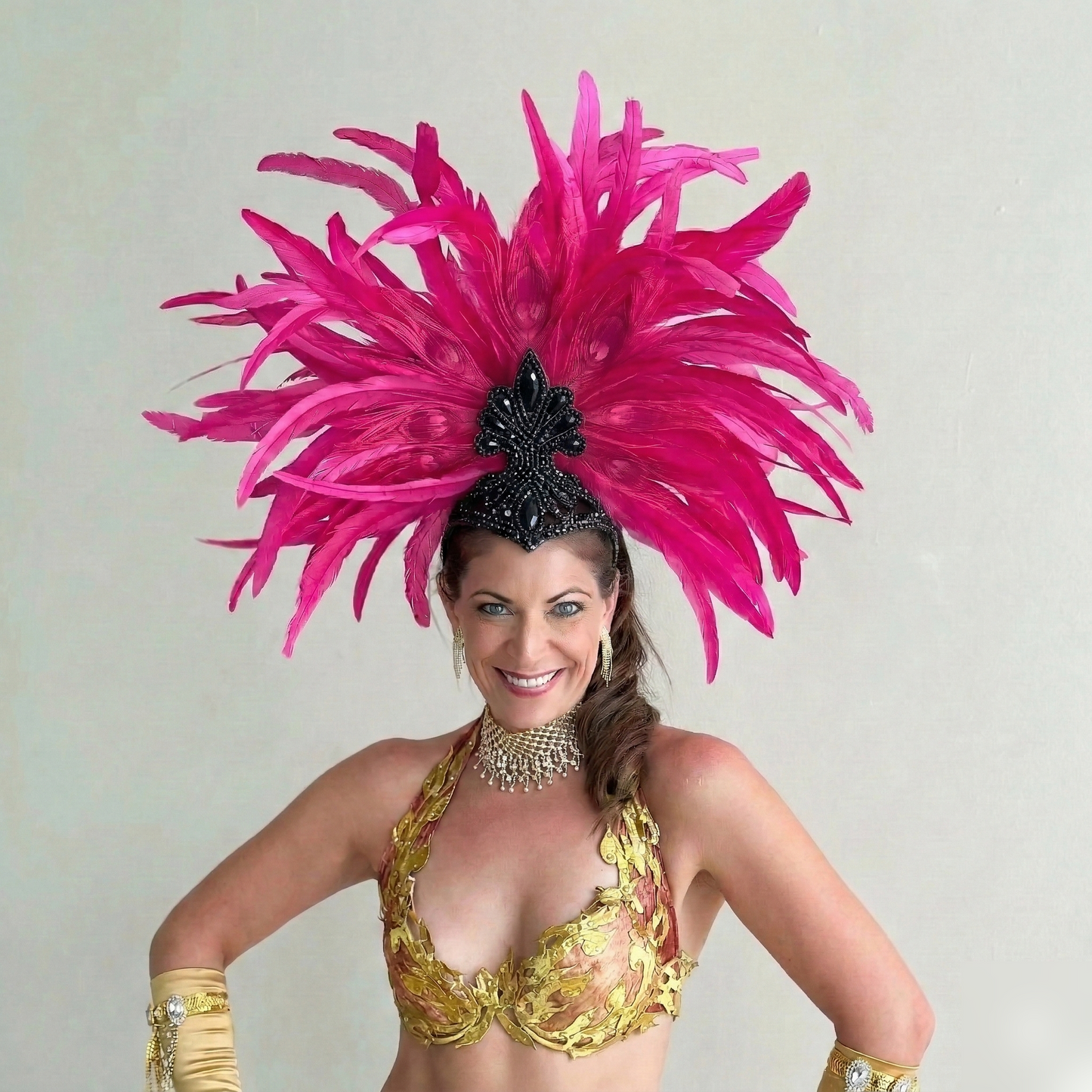 Zizi Shocking Pink Showgirl Feather Headpiece
