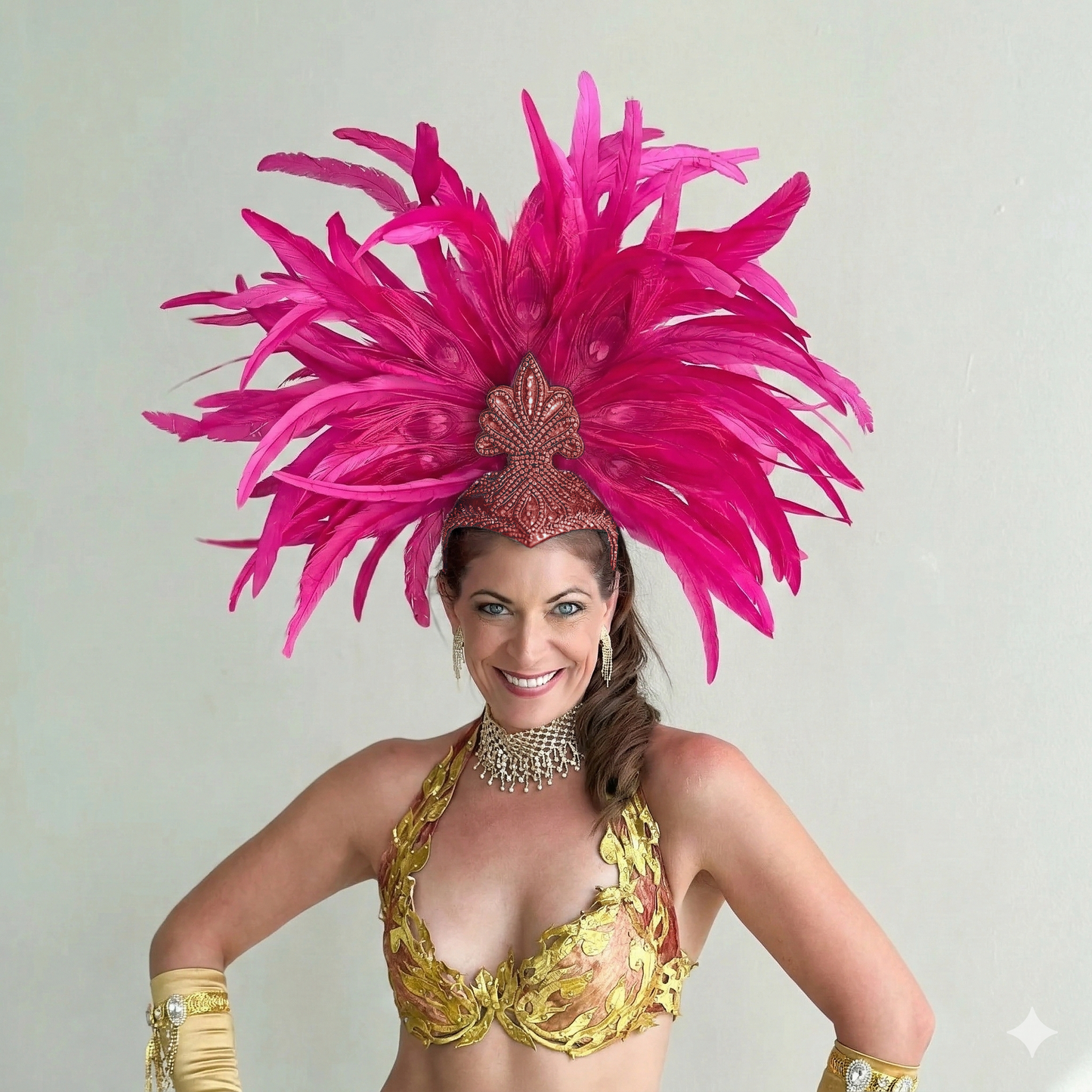 Zizi Shocking Pink Showgirl Feather Headpiece