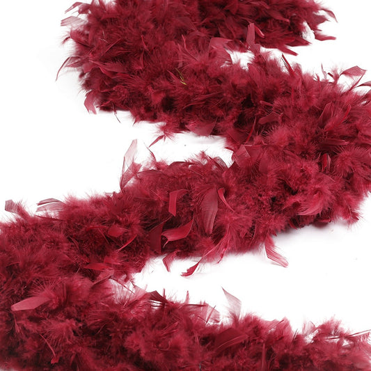 ZUCKER™ Chandelle Boas Heavy Weight Solid Colors - Burgundy - Feathers