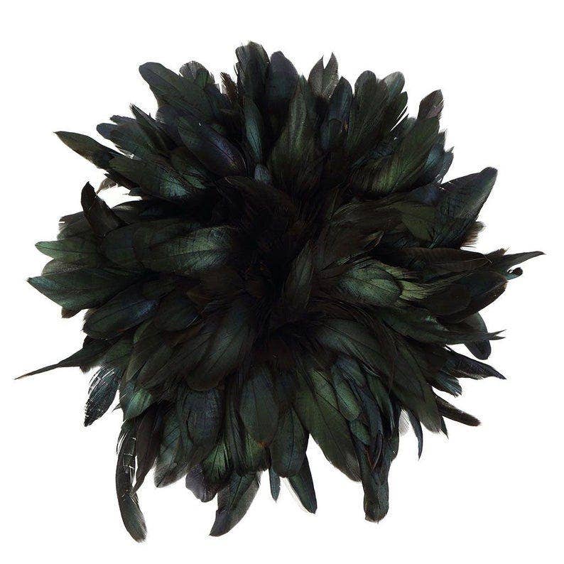 Rooster Schlappen-Half Bronze .50 YD 18" - Black/Iridescent