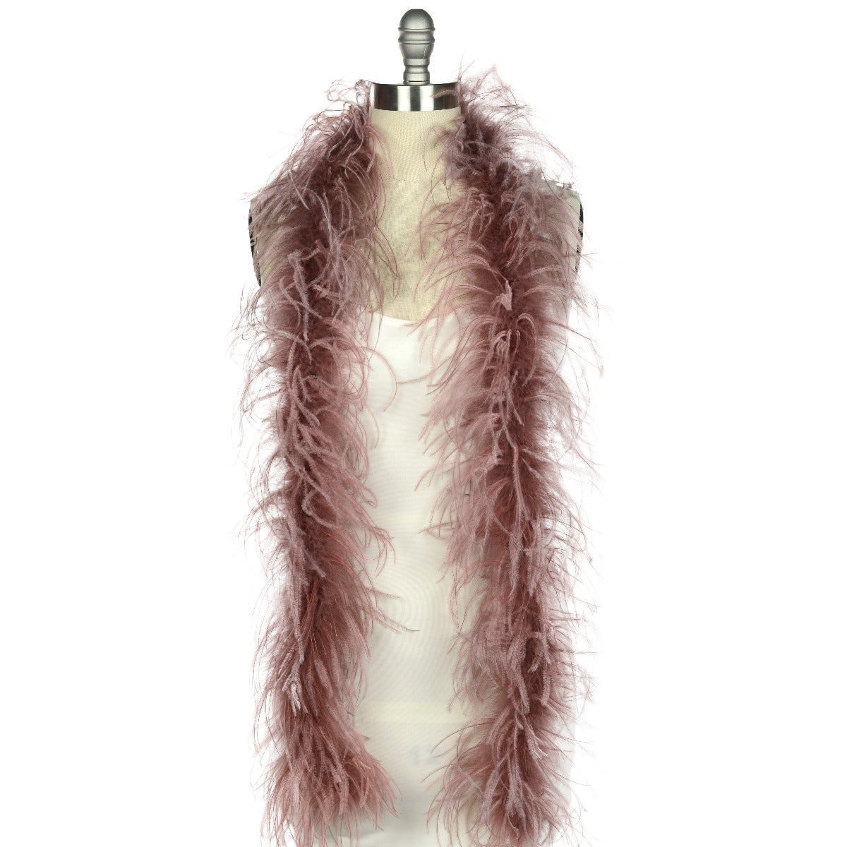 One Ply Ostrich Feather Boa - Dusty Rose