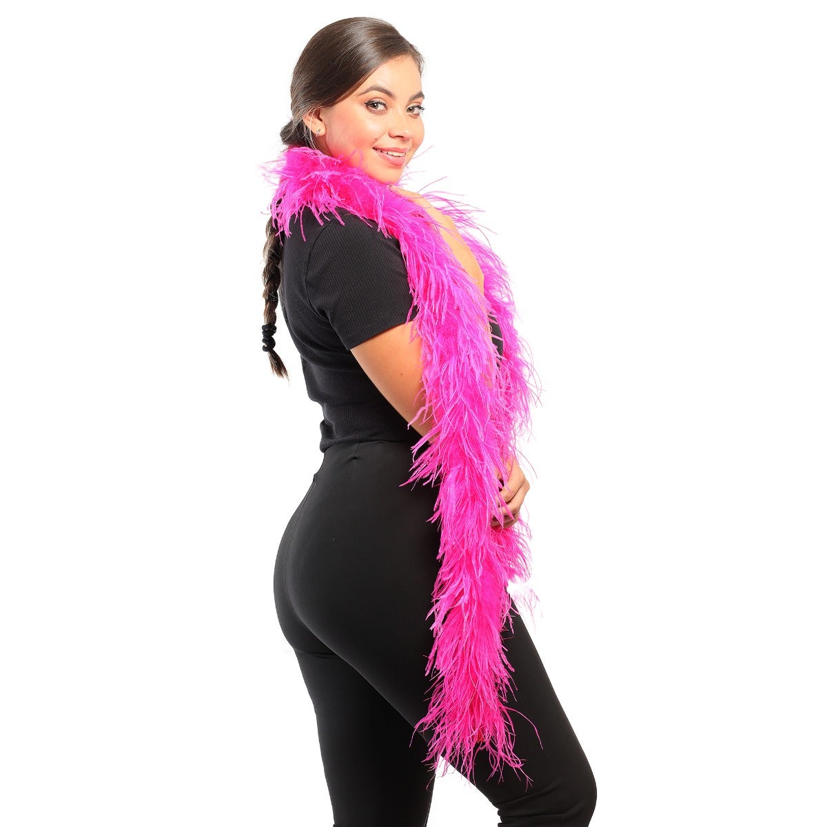 Shocking Hot Pink 3 Ply Ostrich Feather Boa