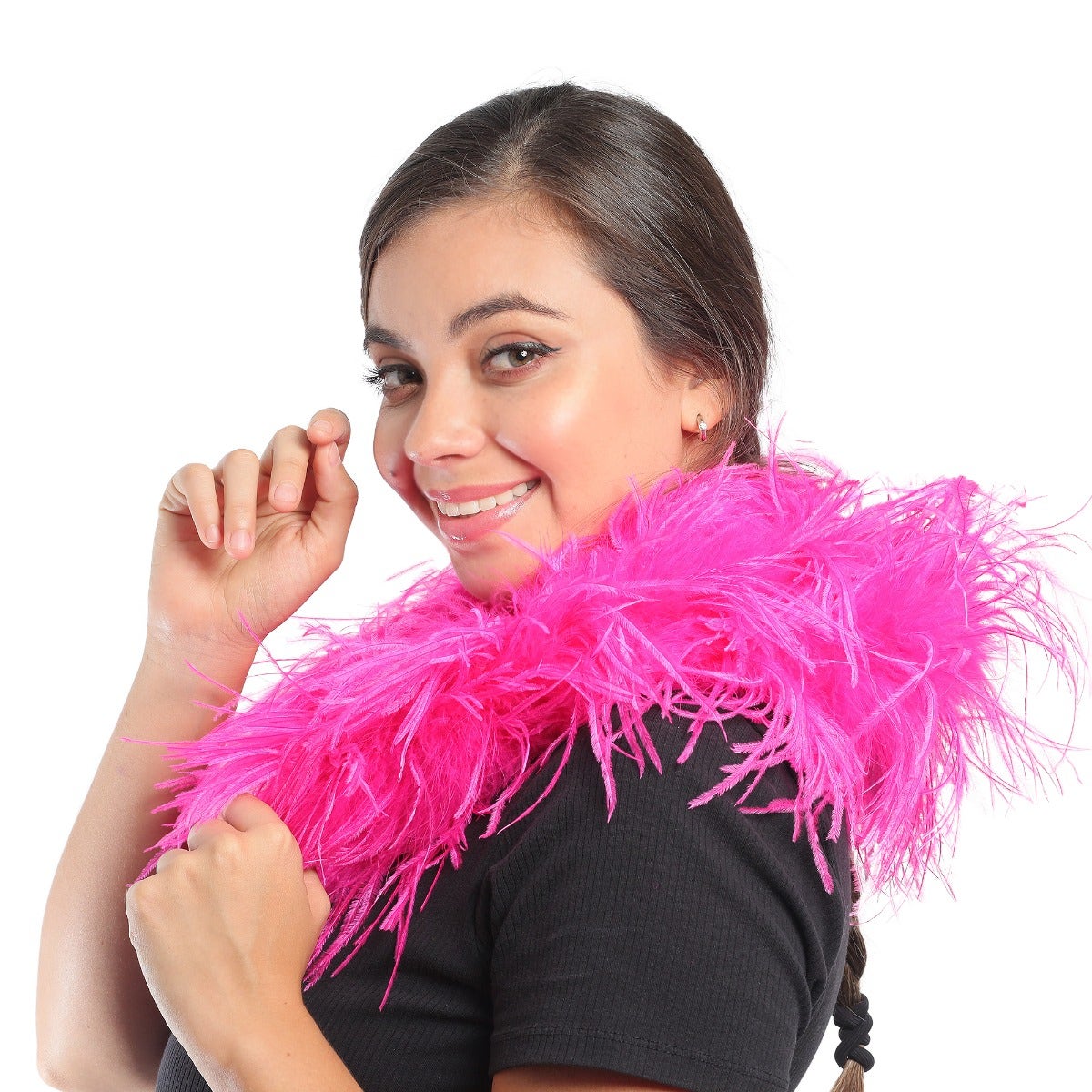 Shocking Hot Pink 3 Ply Ostrich Feather Boa