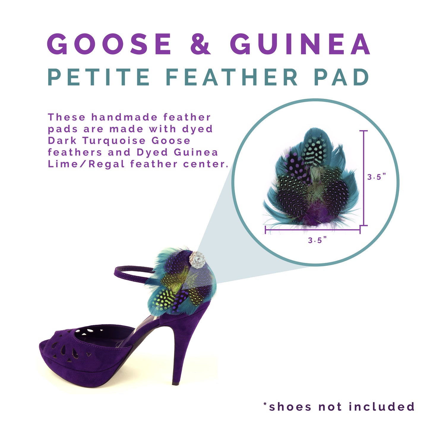 Goose & Guinea Petite Feather Pad - Dark Aqua - Lime - Regal