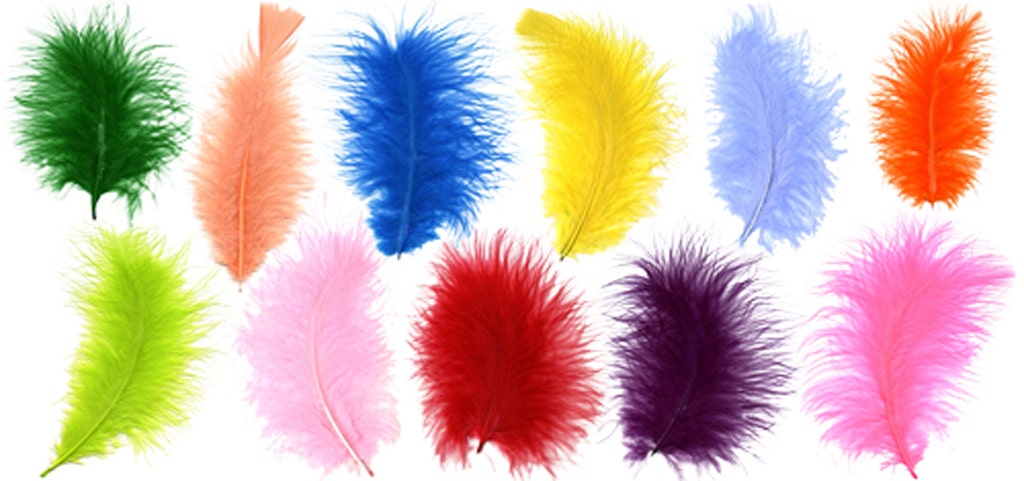 TURKEY MARABOU DYED LOOSE MIXED 3-8" - ASSORTED
