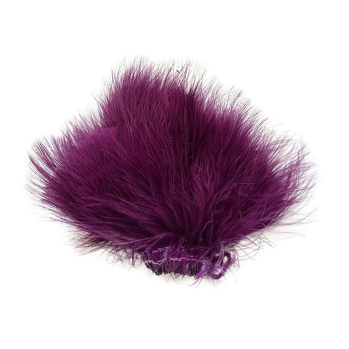Strung Turkey Marabou Blood Quill Feathers 4-5" - PURPLE