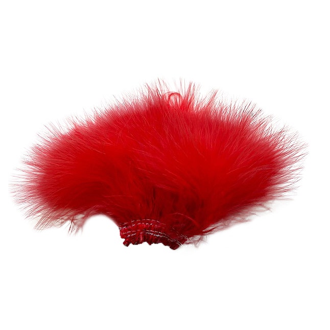 Strung Turkey Marabou Blood Quill Feathers 4-5" - Red