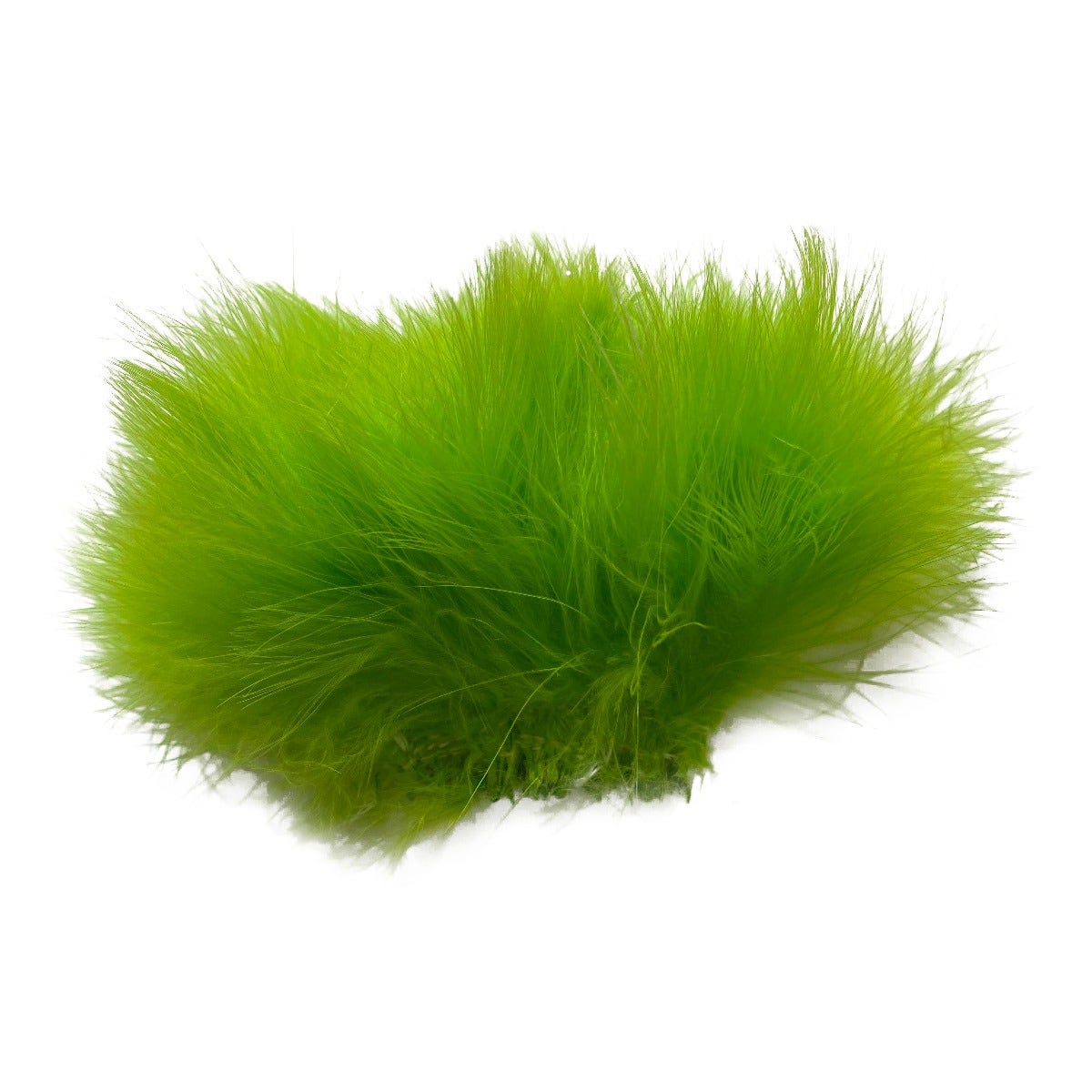 Strung Turkey Marabou Blood Quill Feathers 4-5" - LIME