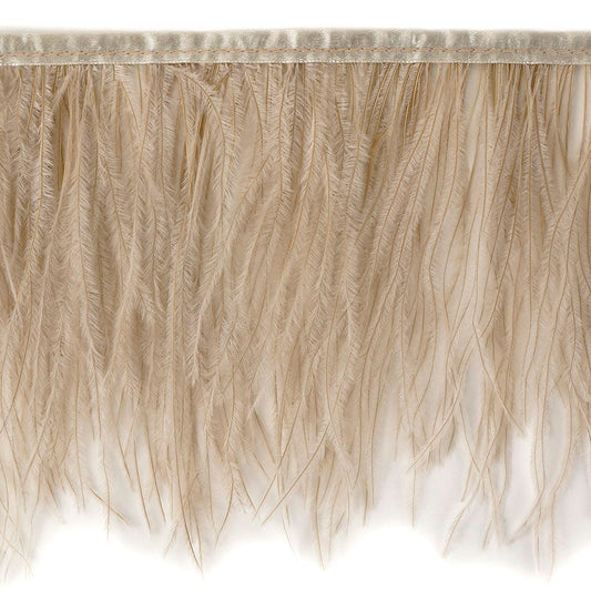 One-Ply Ostrich Feather Fringe - 5 Yards - Oatmeal