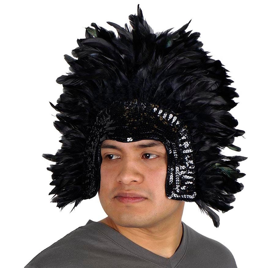 20s Gladys Coque Feather Headband in Black