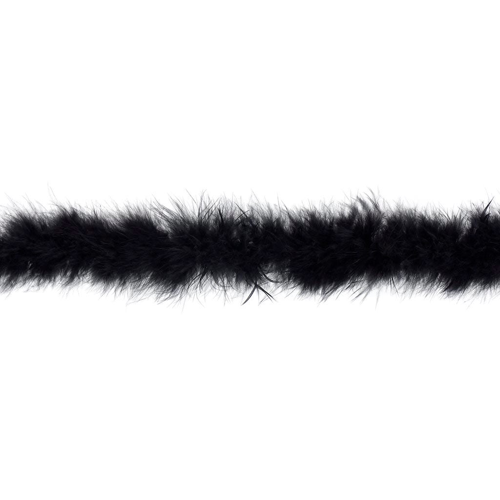 Thin Marabou Feather Boa - Black