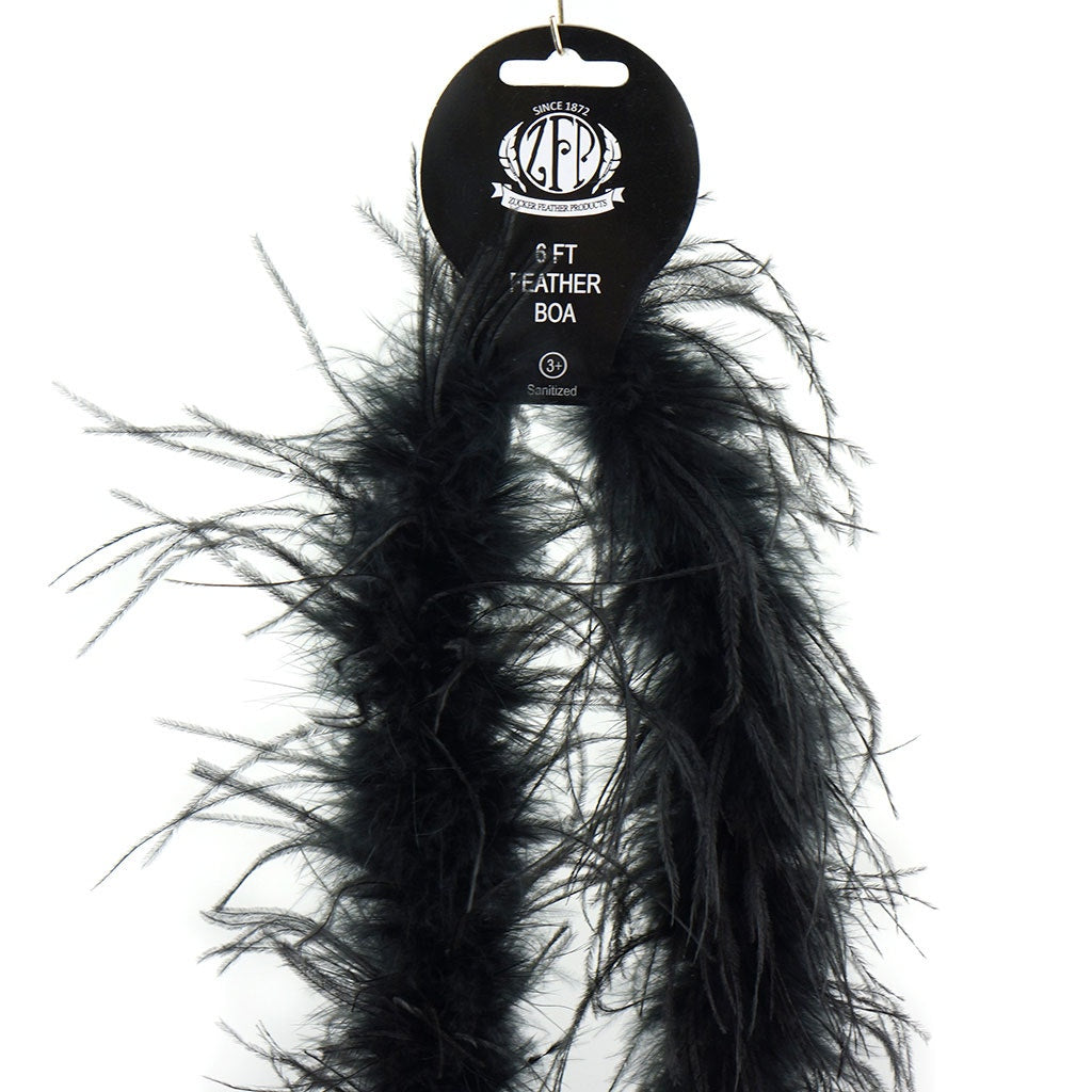 Marabou and Ostrich Feather Boa - Black