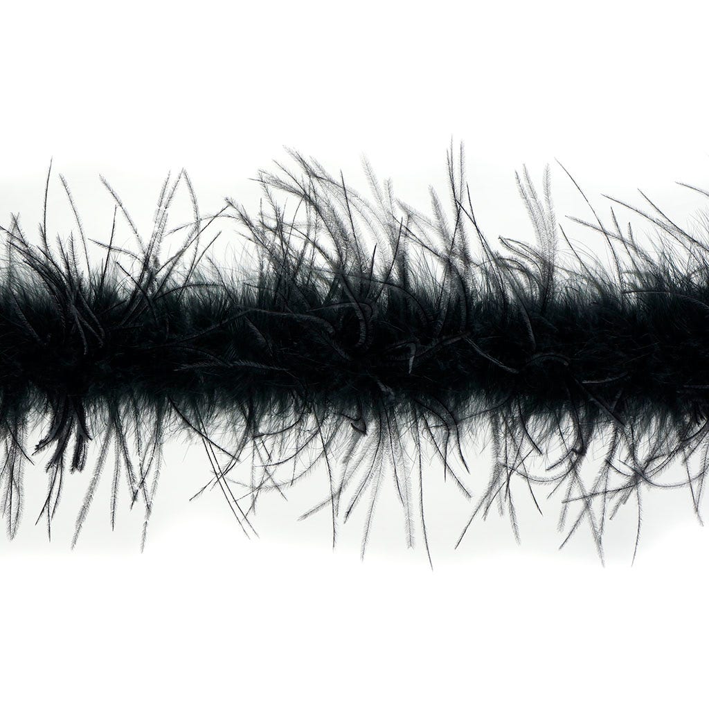 One Ply Ostrich Feather Boa - Black