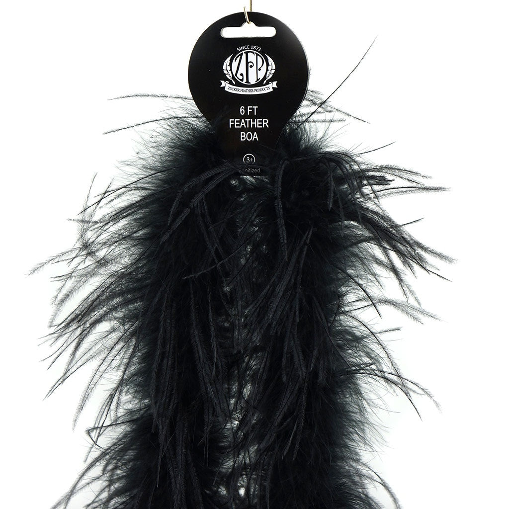 One Ply Ostrich Feather Boa - Black