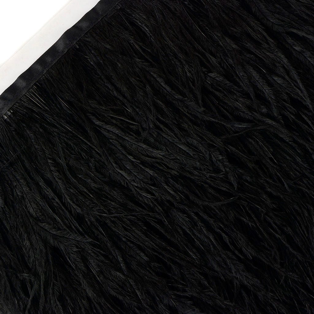 One-Ply Ostrich Feather Fringe - 5 Yards - Black