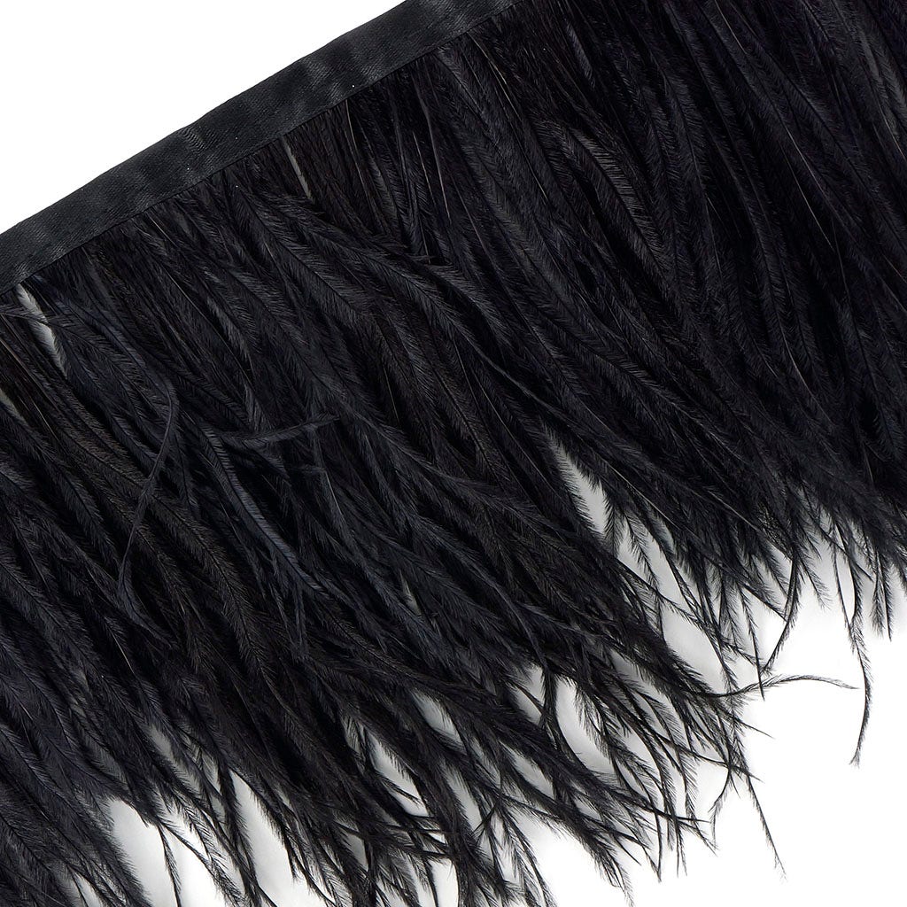 Black Feather Wings Feather Trim - 10 yd Bolt