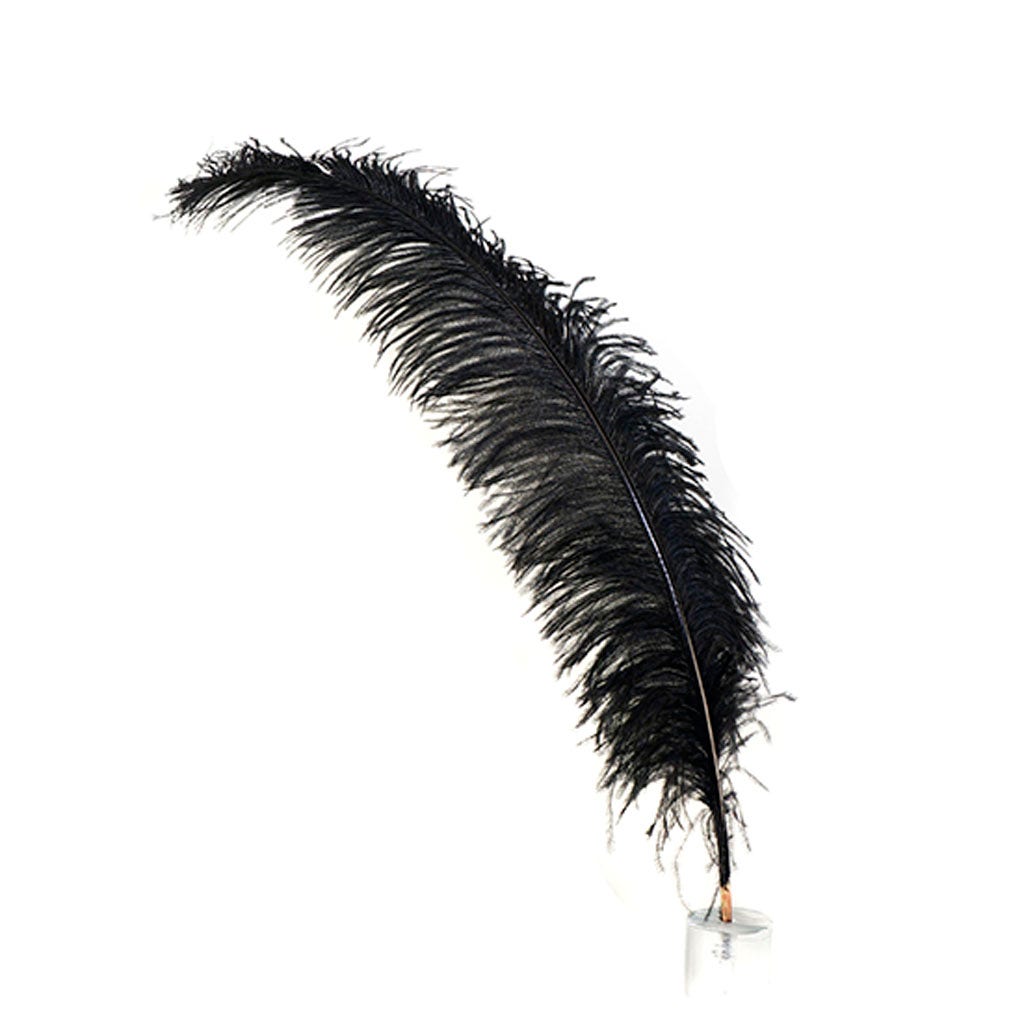 Black Large Turkey Marabou Feathers - 1/4 lb