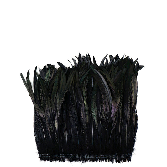 Rooster Coque Tails Feathers Black Iridescent 11-14" [1/4 LB Bulk]