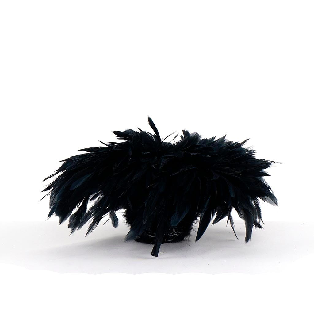 Rooster Schlappen-White-Dyed - Black