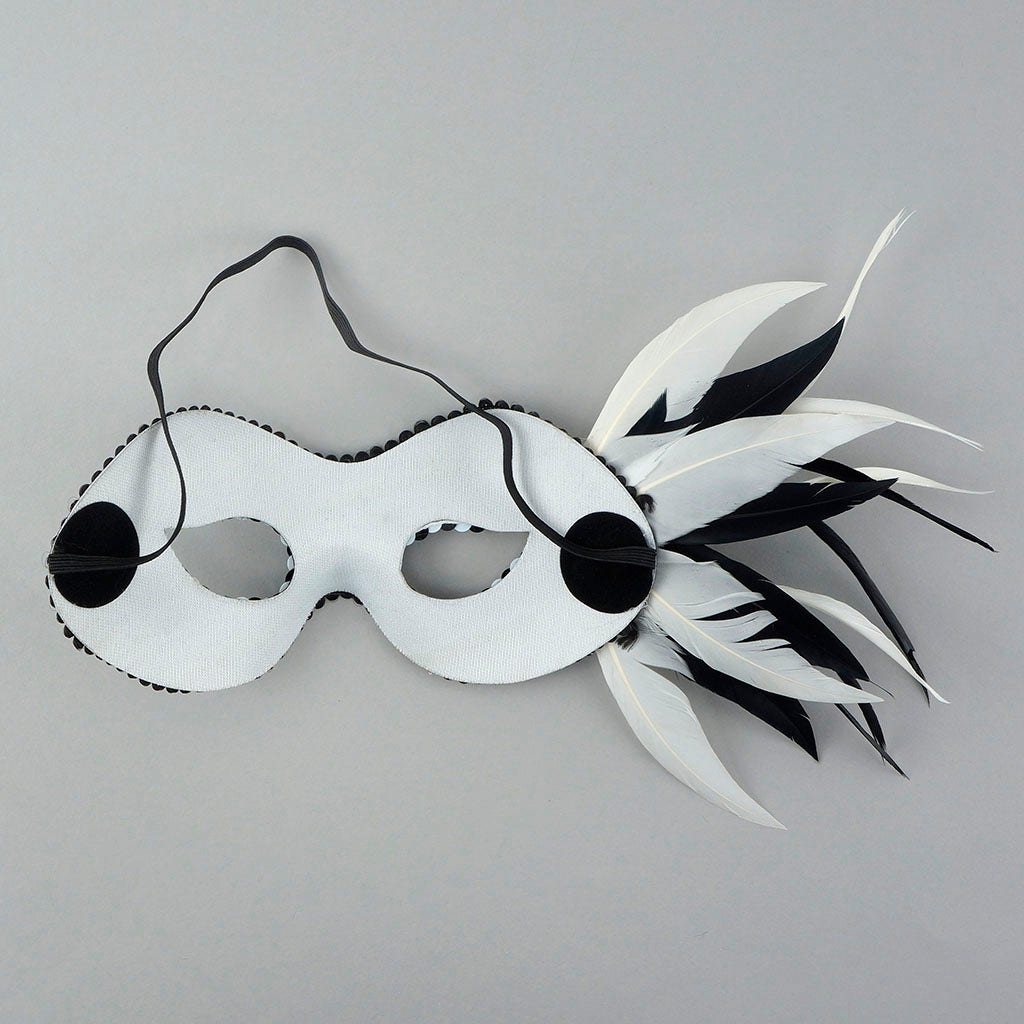 Goose Feather Mask Black/White