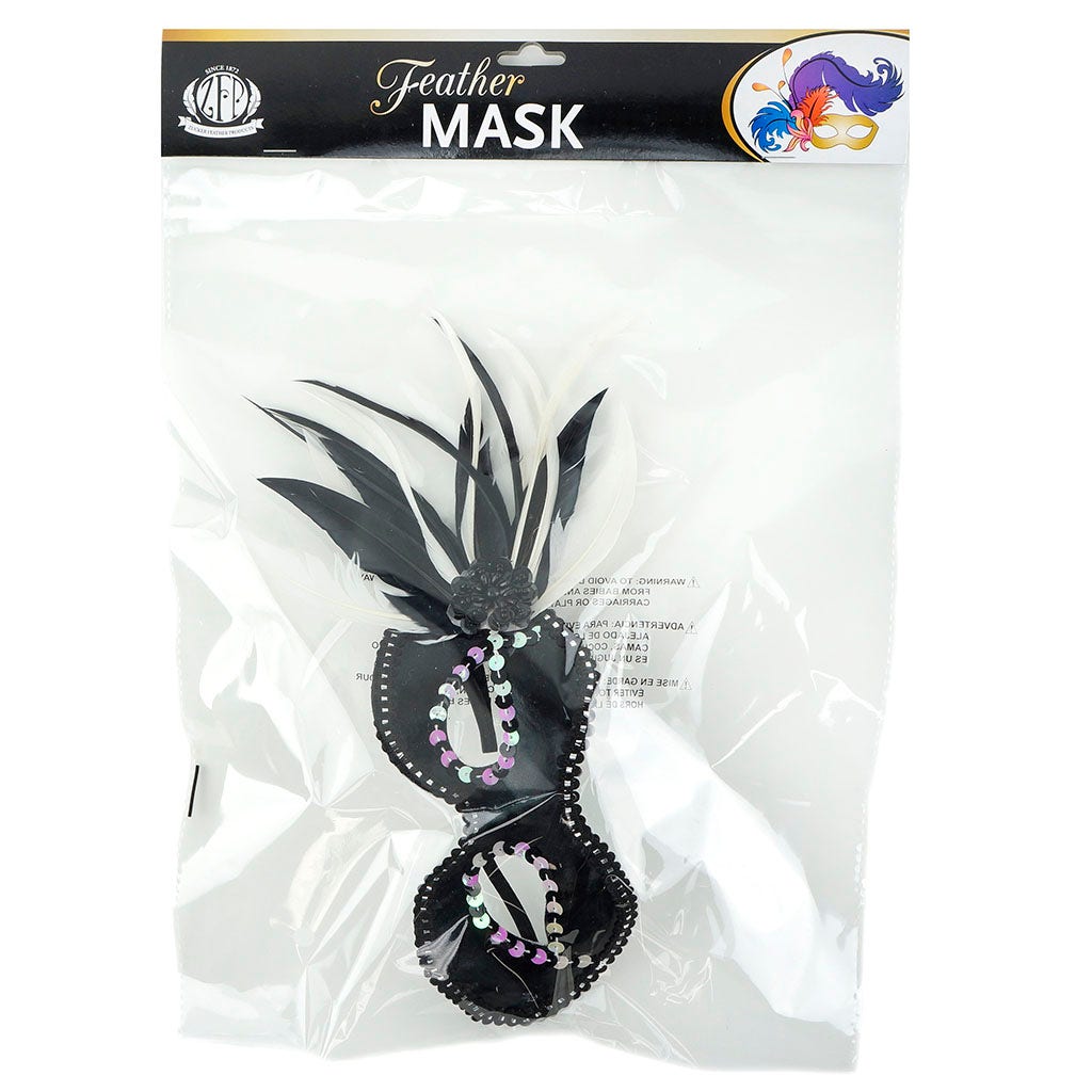 Goose Feather Mask Black/White
