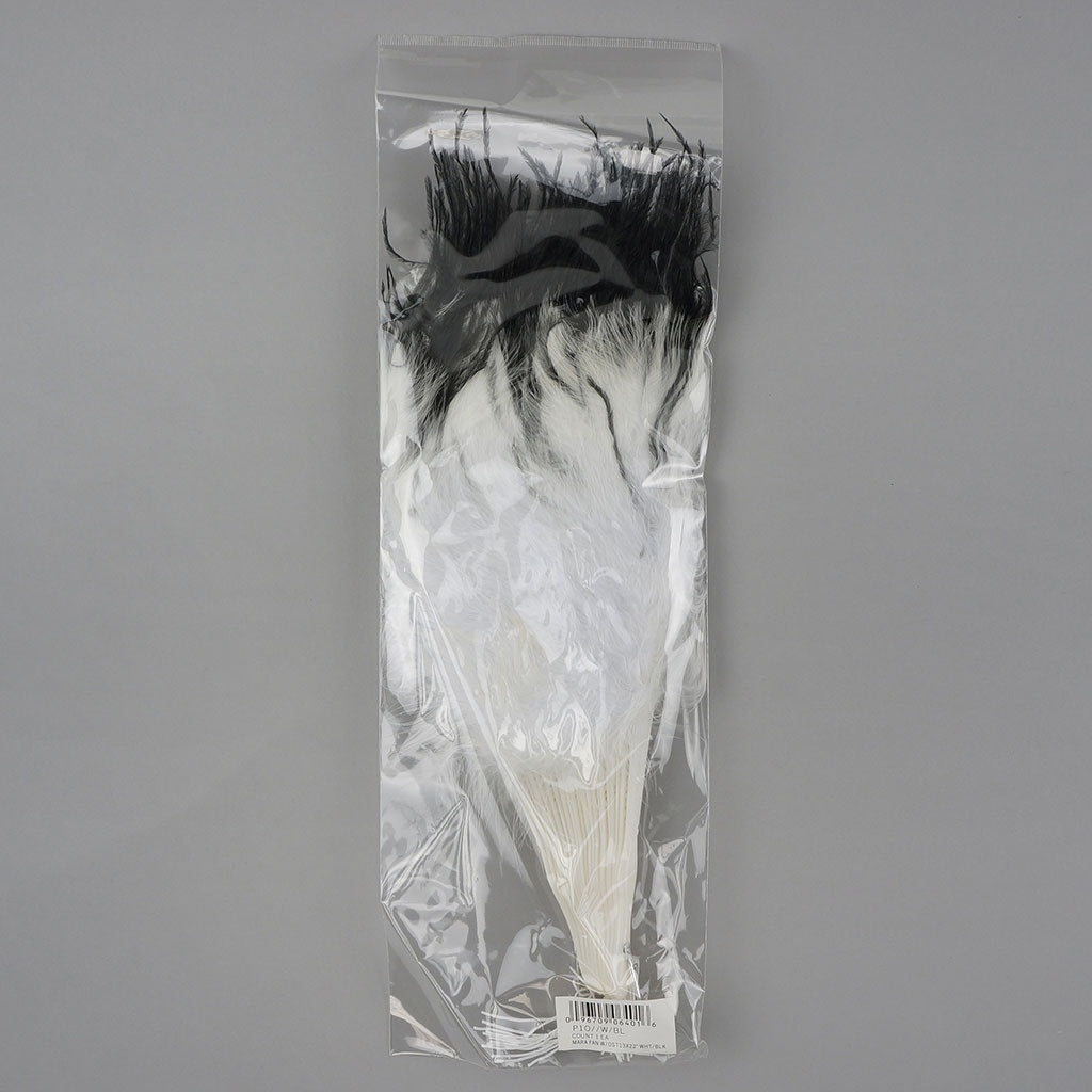 Marabou- Ostrich Feather Fan - White/Black