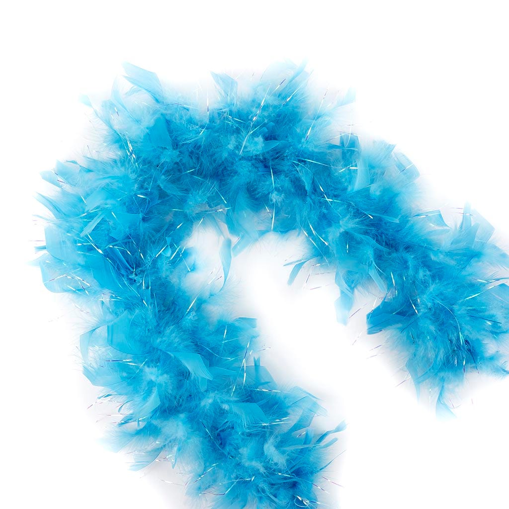 Dress Up Feather Boa for Little Girls - Fairytale Blue/Opal Lurex