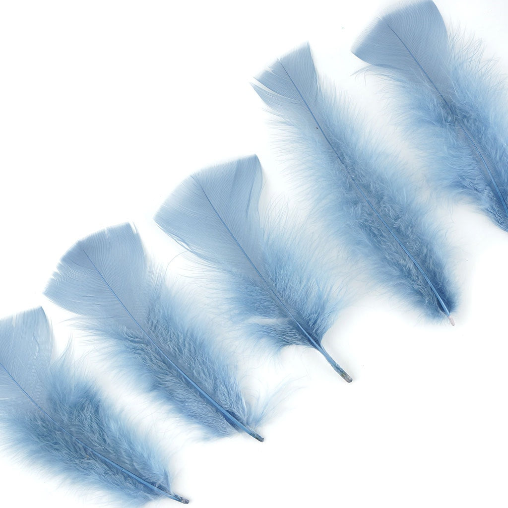 Turkey Feather Flats Dyed - Country Blue