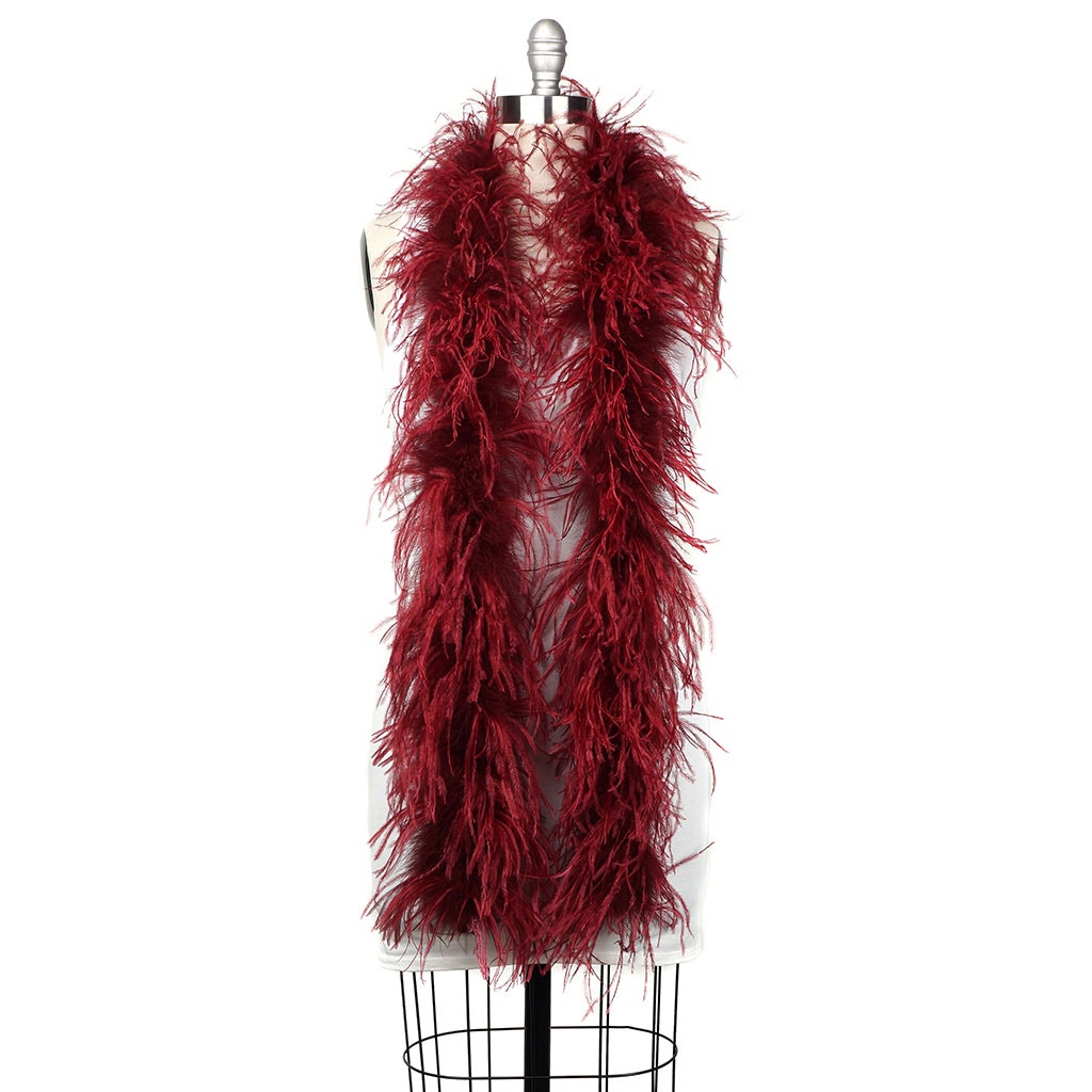 Fig Red 2 Ply Ostrich Feather Boa