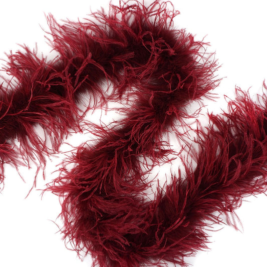 Fig Red 2 Ply Ostrich Feather Boa