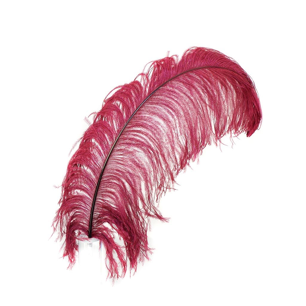 Large Ostrich Feathers - 24-30" Prime Femina Plumes - Burgundy