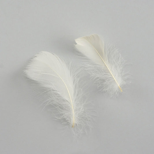 Bulk Goose Coquille Feathers Dyed - Eggshell - 1/4 lb