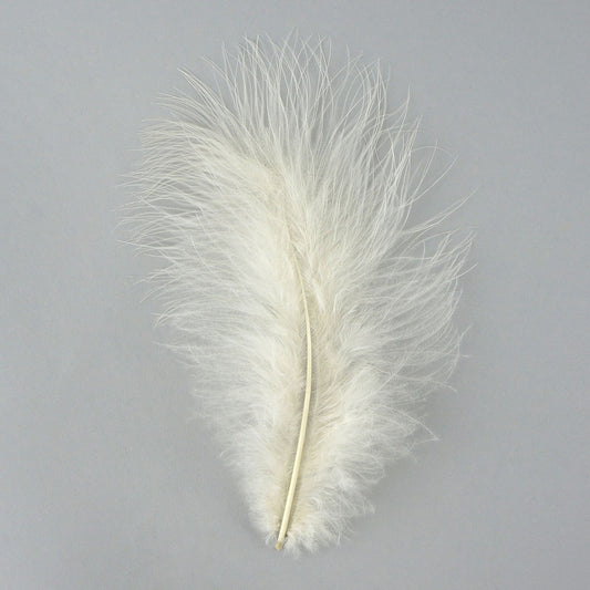 Loose Turkey Marabou Feathers 3-8" Dyed - Eggshell