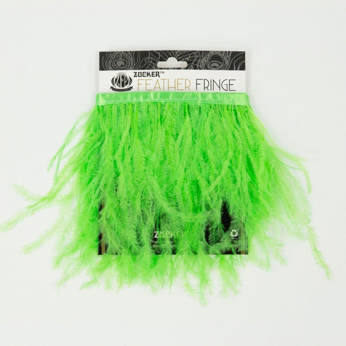One-Ply Ostrich Feather Fringe - 1 Yard - Lime Green