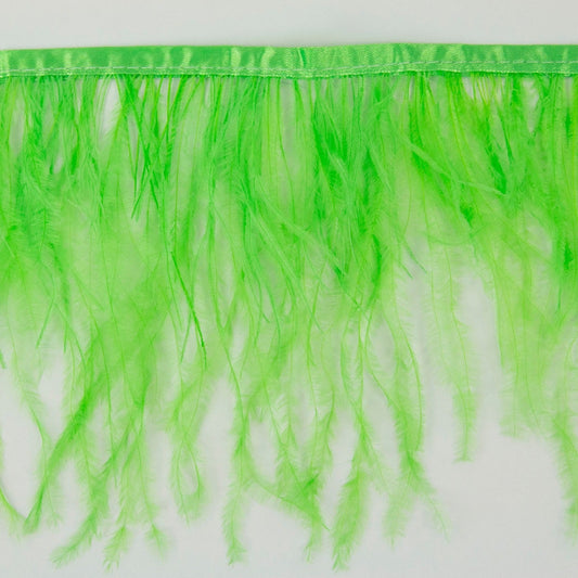 One-Ply Ostrich Feather Fringe - 1 Yard - Lime Green