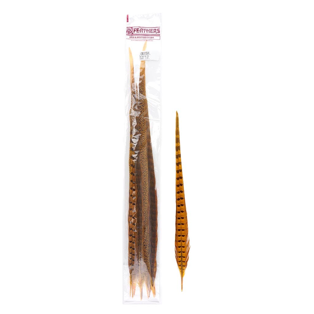 Pheasant Tails Assorted Bleached - Gold