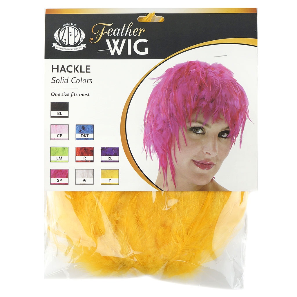 Hackle Feather Wig Solid -  Gold