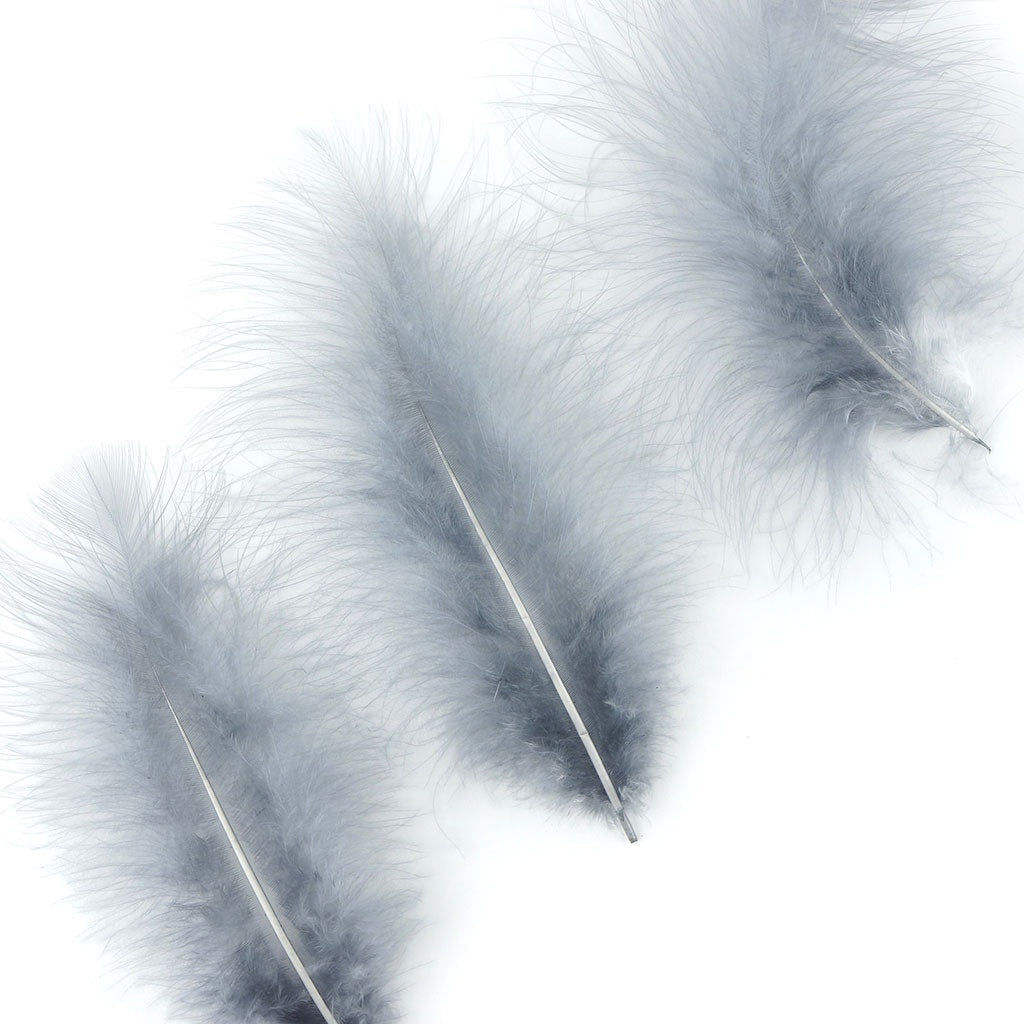 Loose Turkey Marabou Feathers 3-8" Dyed - Blue Dunn