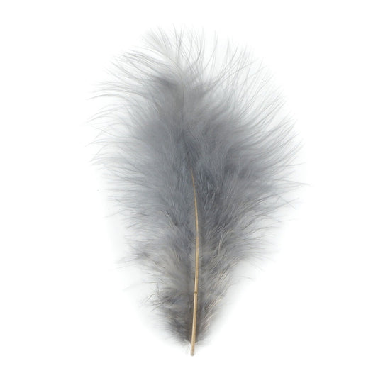 Loose Turkey Marabou Feathers 3-8" Dyed - Grey