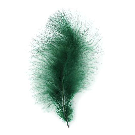 Loose Turkey Marabou Feathers 3-8" Dyed - Hunter Green
