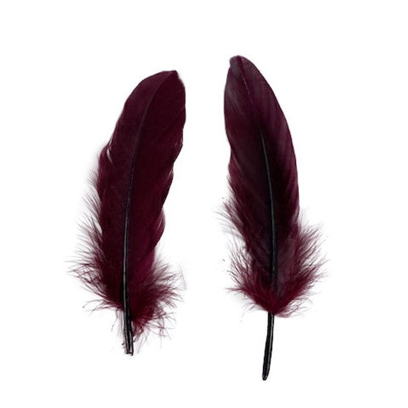 Goose Pallets Loose Feathers 6-8 Inch 1/4 LB - Burgundy