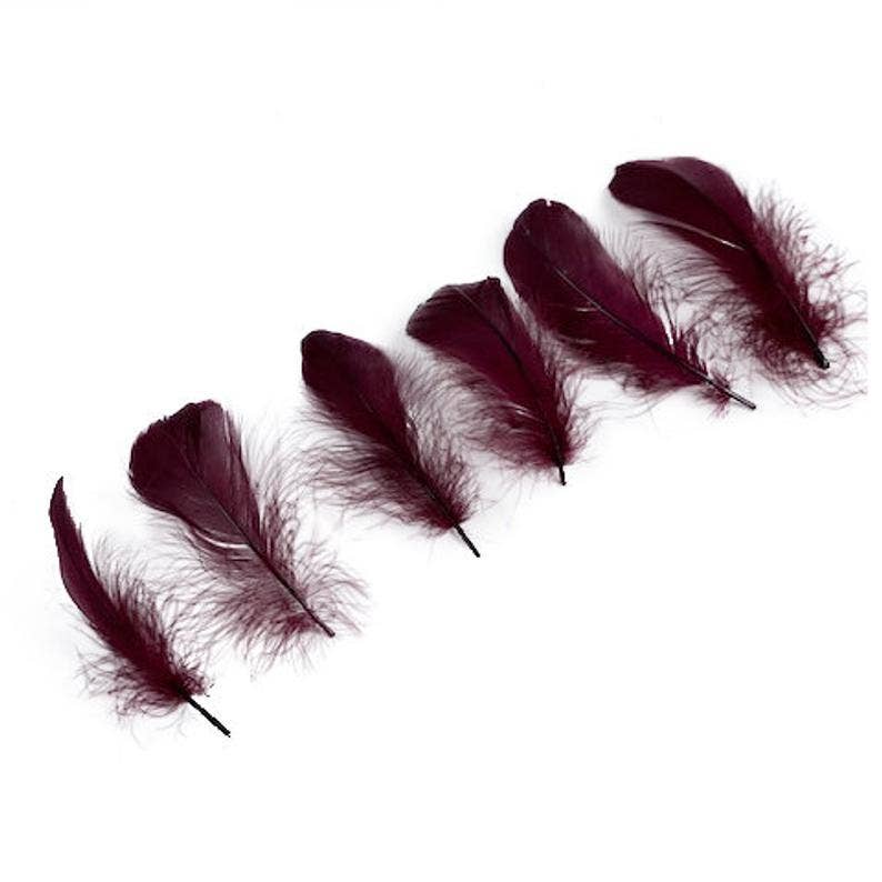 Goose Nagoire Loose Feathers 4-6" - Burgundy