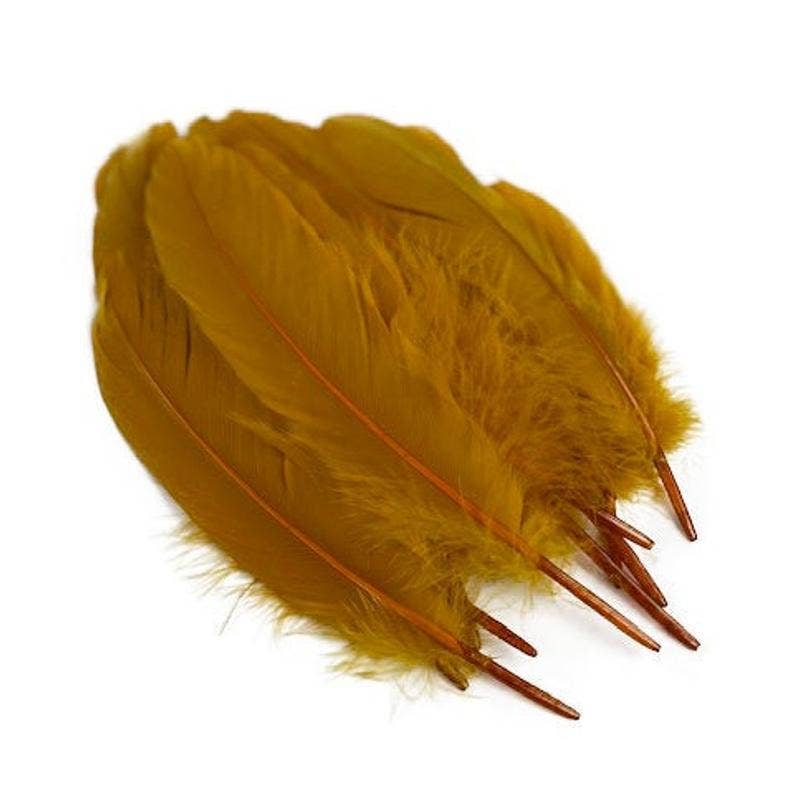 Goose Pallets Loose Feathers 6-8 Inch - 1/4 LB - Antique Gold