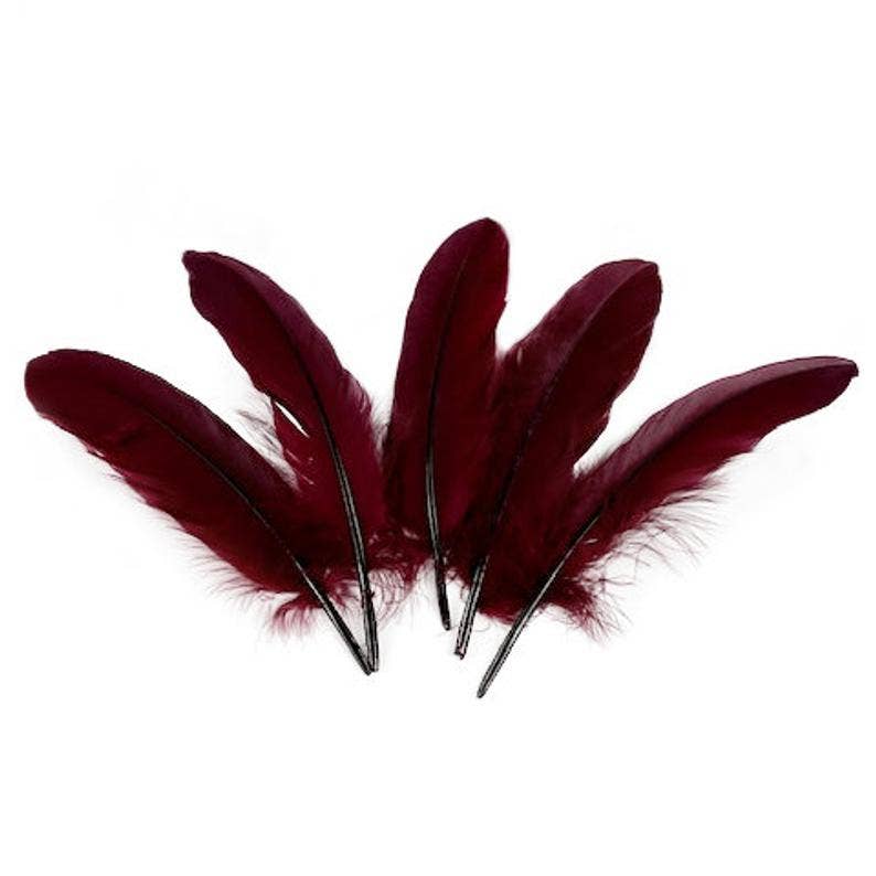 Goose Pallets Loose Feathers 6-8 Inch 1/4 LB - Burgundy