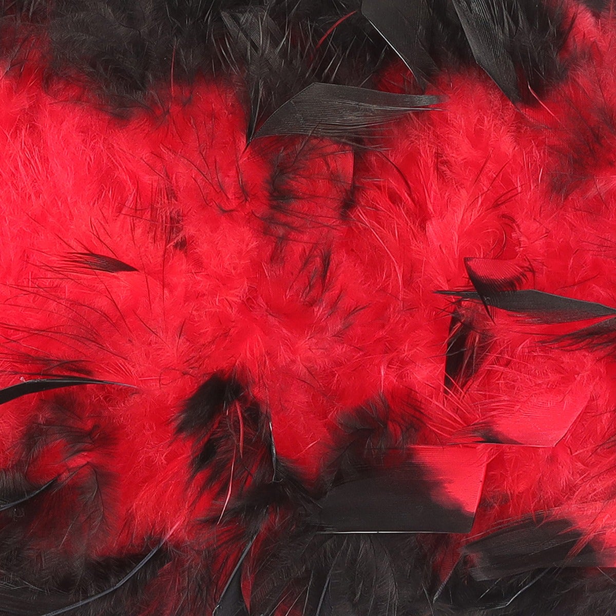 Tipped Chandelle Feather Boa - Heavyweight - Red/Black